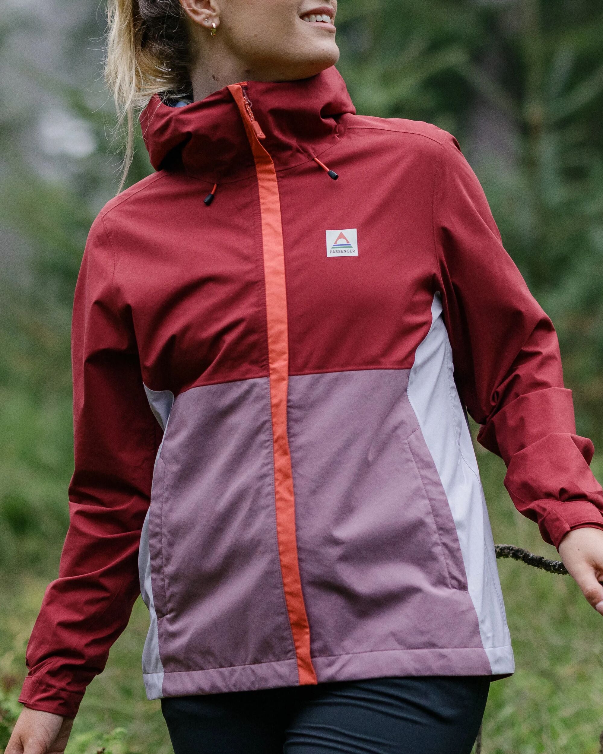 Rainstorm Recycled Waterproof Jacket - Forest Berry/Berry - Lifestyle