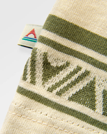 Mellower Jacquard T-Shirt - Geo Stripe Birch/Khaki - Flatlay