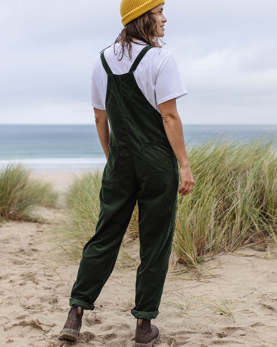 Meadows Cord Dungarees - Fir Tree