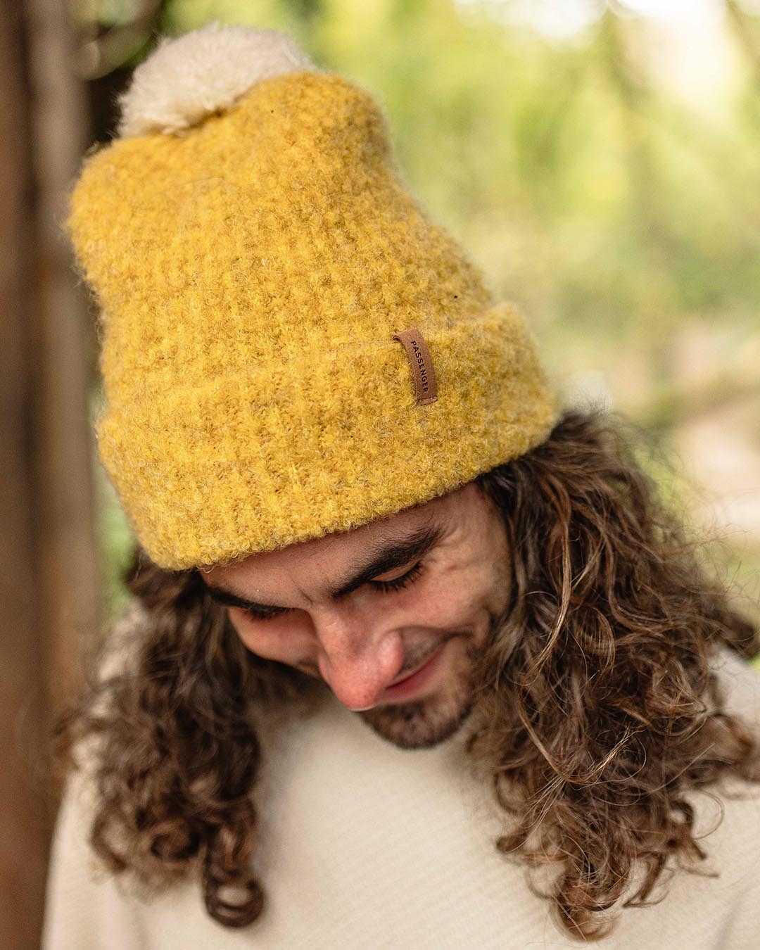 Yellow bobble hot sale hat