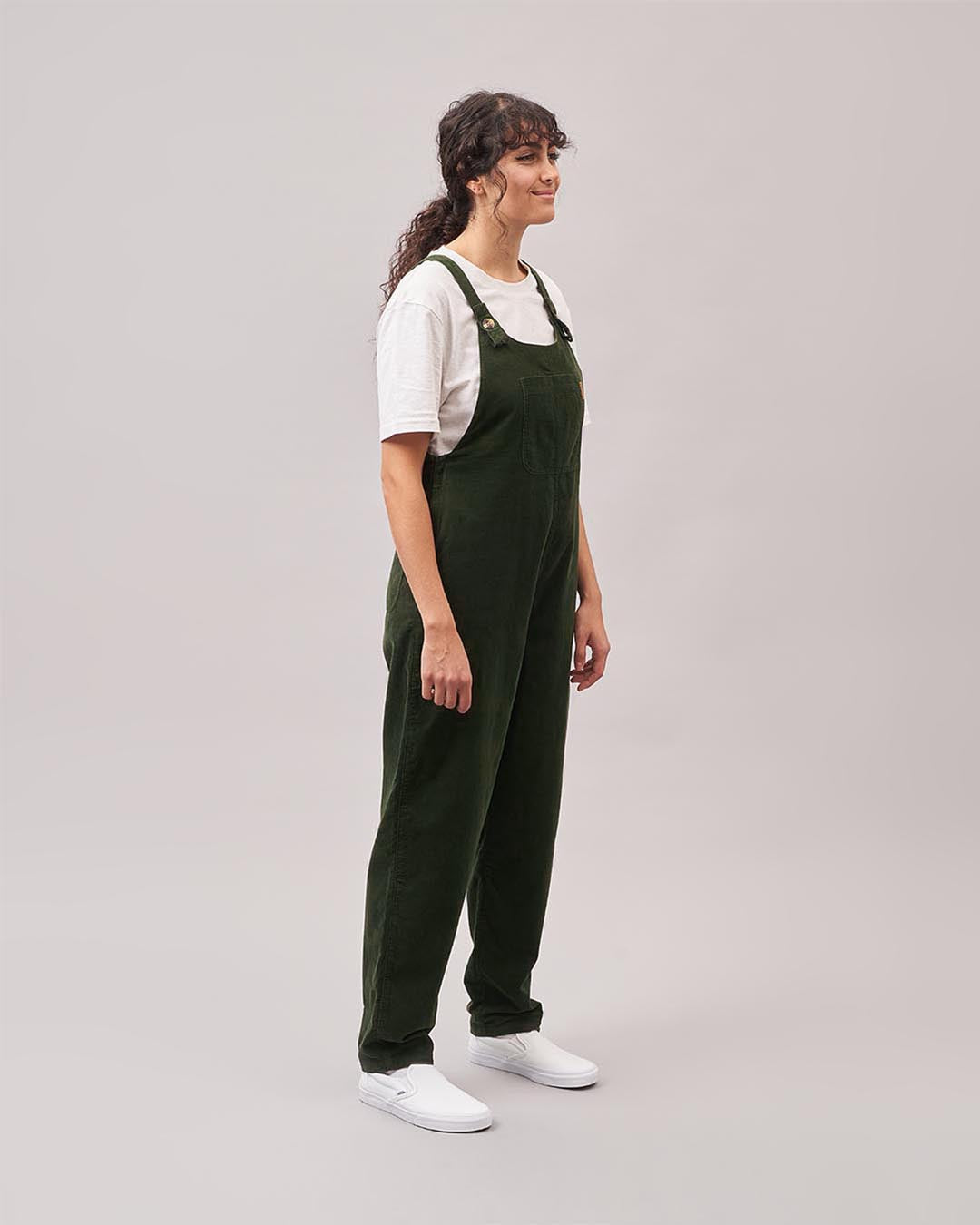 Meadows Cord Dungarees - Fir Tree