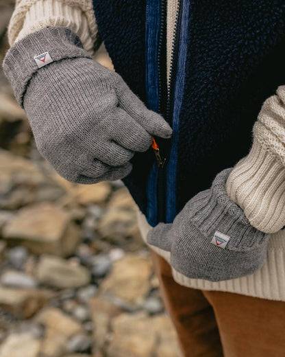 handschuhe polarexpedition Gale Acryl-Strickhandschuhe Grau meliert mit Sprenkeln – Passenger