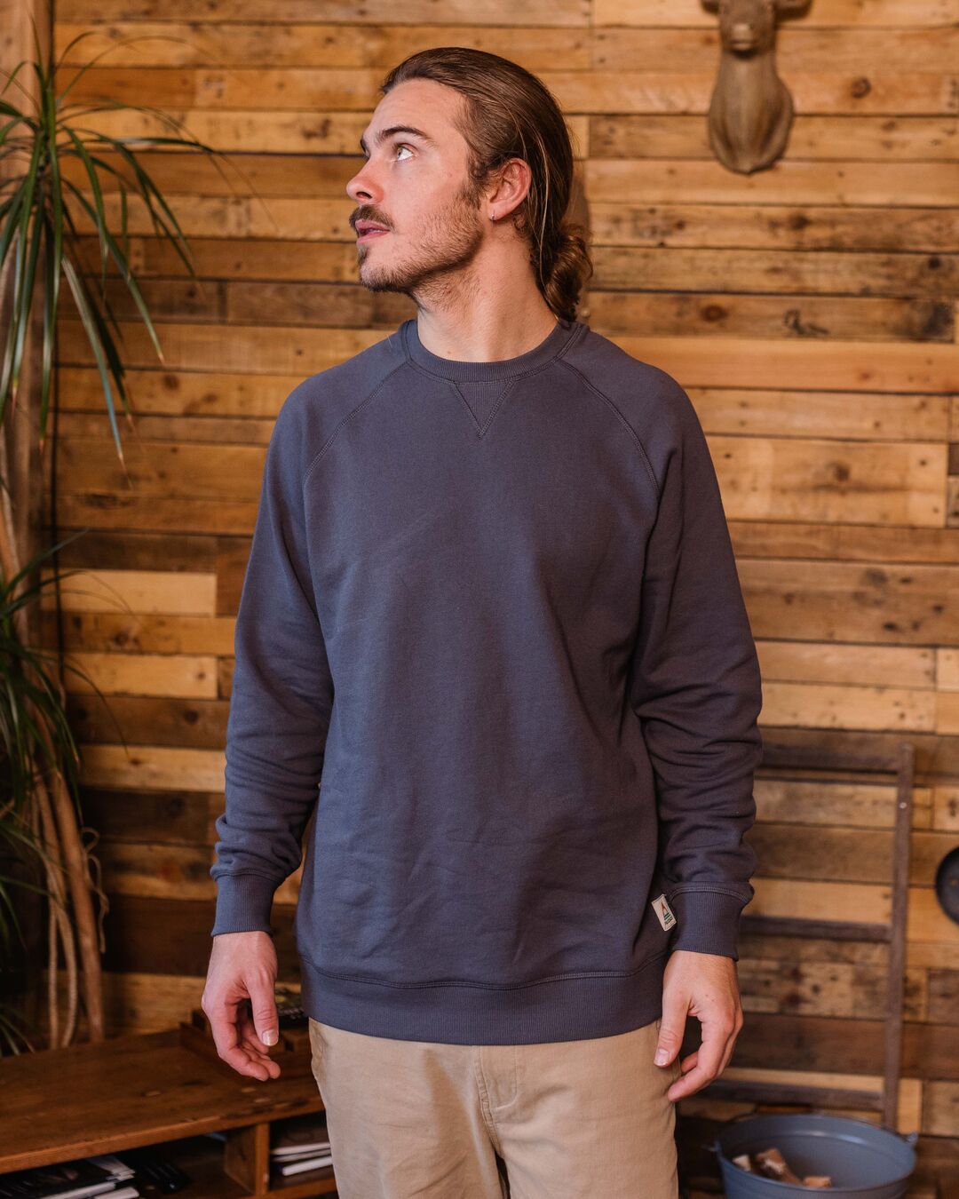 Heritage Recycled Cotton Sweatshirt - Faded Black