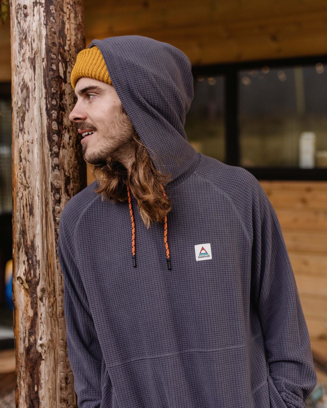 Point Recycled Fleece Hoodie Charcoal